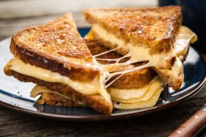 A plate of delicious, cheesy Grilled Cheese